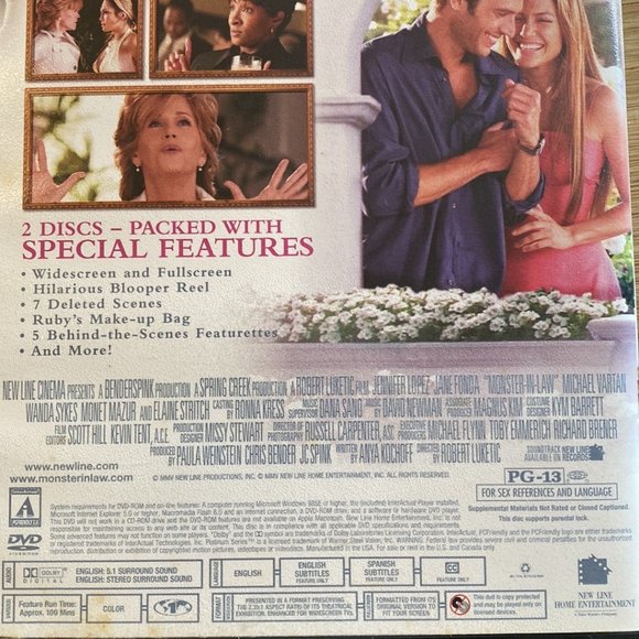 Monster-In-Law DVD w/Jennifer Lopez, Jane Fonda & Michael Vartan - Picture 4 of 5